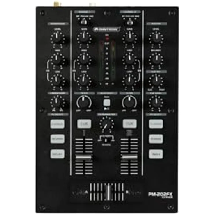 OMNITRONIC PM-202FX, 2-Kanal-DJ-Mixer mit Bluetooth, bipolarem Filter und 6 Soundeffekten