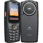Beafon AGM Mobile M6 Bartype 4G Rugged Outdoor-Handy, schwarz, IP68, IP69K, abnehmbarer XXL Akku, 2,4 Zoll Display