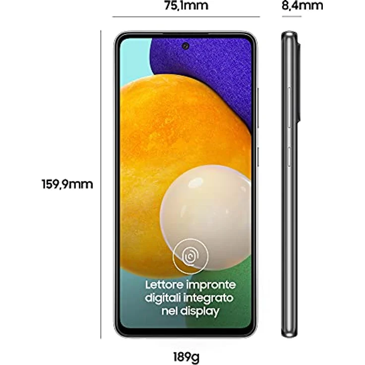 Samsung Galaxy A52 Smartphone, 6,5-Zoll-FHD+ Infinity-O-Display, 6 GB RAM und 128 GB erweiterbarer interner Speicher, 4.500-mAh-Akku und ultraschnelles Aufladen in Schwarz – Bild 5