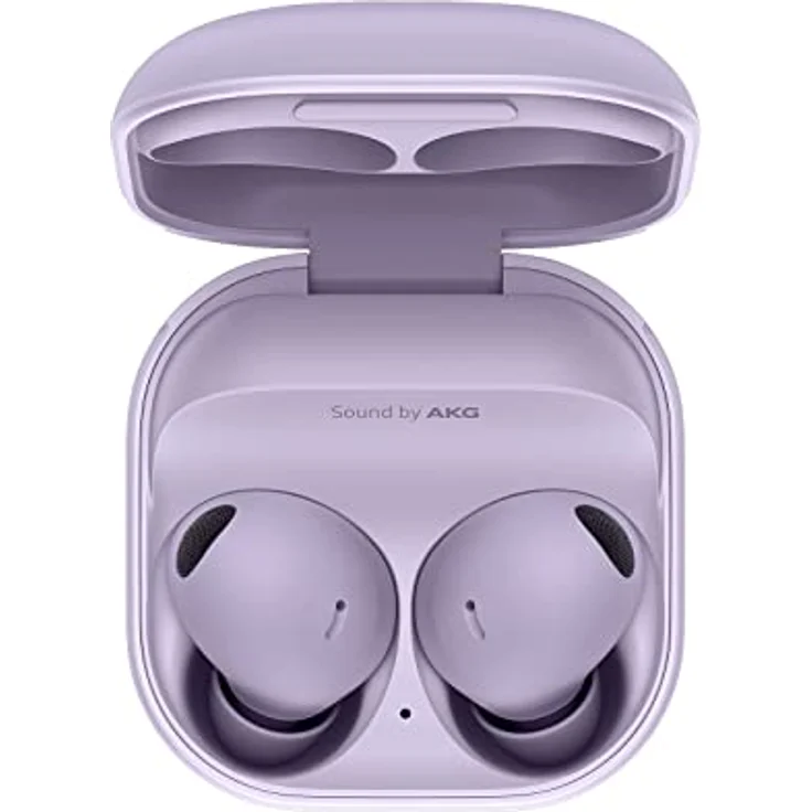 Samsung Galaxy Buds2 Pro kabellose Bluetooth-Kopfhörer, True Wireless, Geräuschunterdrückung, Lade-Etui, Klangqualität, Wasserabweisend, Bora Purple inkl. Nukin Clear Case[Exklusiv bei Amazon] – Bild 1