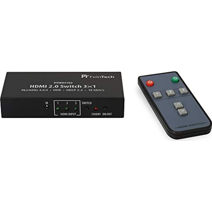 FeinTech VSW03102 HDMI Switch 3x1 Automatische Umschaltung 4K 60Hz HDR CEC Ultra-HD – Bild 1