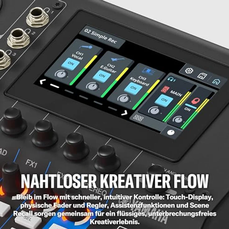 Yamaha MGX16V BK, 16-Kanal Digitalmischpult mit HDMI-zu-USB-Eingang, Bluetooth 5.0 und 16-Spur Recording, Schwarz – Bild 10