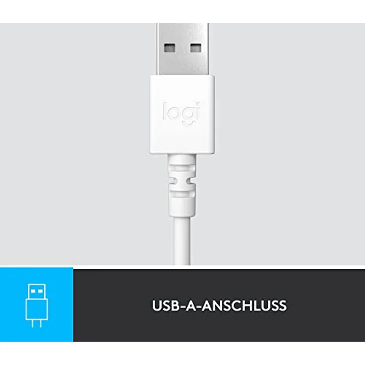 Logitech H390 verkabelter Kopfhörer für PC/Laptop, Stereokopfhörer mit rauschunterdrückendem Mikrofon USB-A, Inline-Steuerungen, für Chromebook geeignet - Weiß – Bild 5