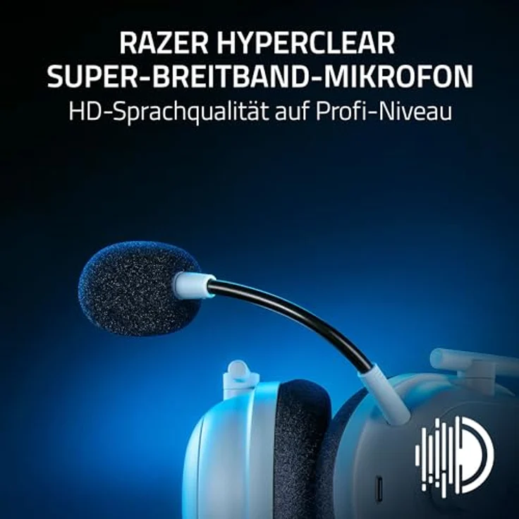 Razer Blackshark V2 Pro (Playstation) - Kabelloses Konsolen E-Sport Headset für PS5 (Triforce 50mm Treiber, HyperSpeed Wireless, FPS-Audioprofile, abnehmbares HyperClear Mikrofon) Weiß – Bild 2