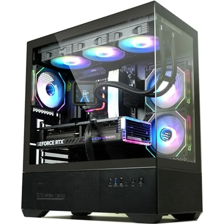 Zalman Chronix Black, ATX/Mini-ITX/mATX PC Gehäuse mit gehärteten Glasplatten und RGB-Lüftern, Schwarz