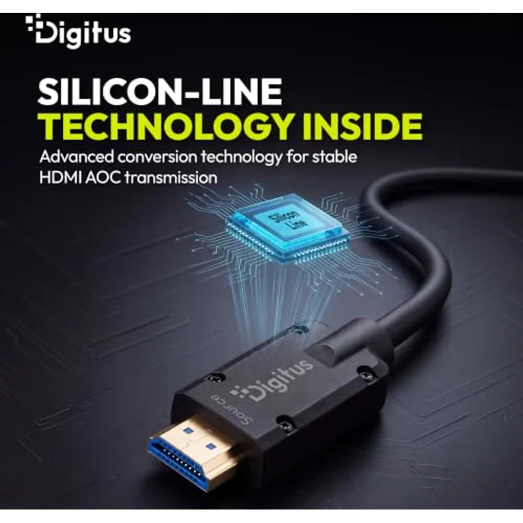 DIGITUS Glasfaser HDMI-Kabel 20 m, UHD 8K 60Hz, 4K 120Hz, HDMI 2.1, metallarmiert, flexibles Design mit 48 Gbps Übertragungsrate – Bild 4