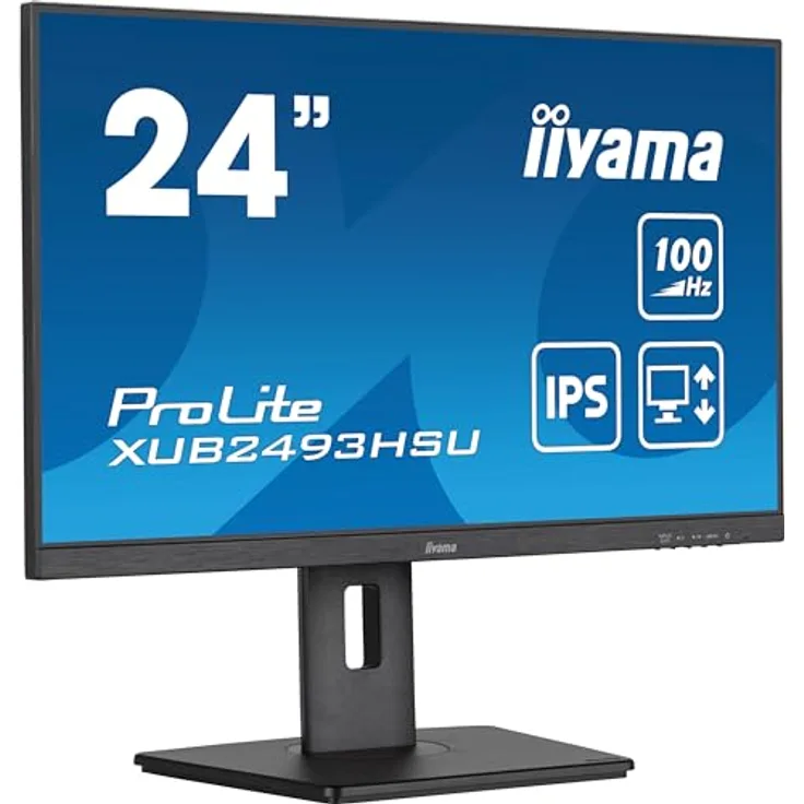 iiyama Prolite XUB2493HSU-B7 60,5cm 23,8" IPS LED-Monitor Full-HD 100Hz HDMI DP USB2.0 Höhenverstellung Pivot Adaptive Sync schwarz