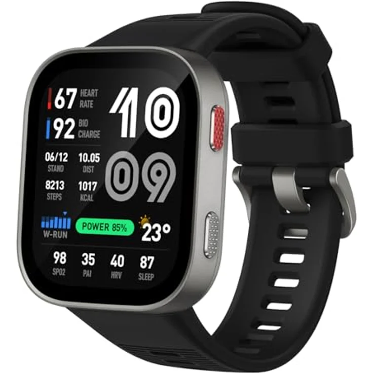 Amazfit Bip Max, Smartwatch mit 2,07" AMOLED Display, GPS, Bluetooth und 20 Tagen Akkulaufzeit, schwarz – Bild 1