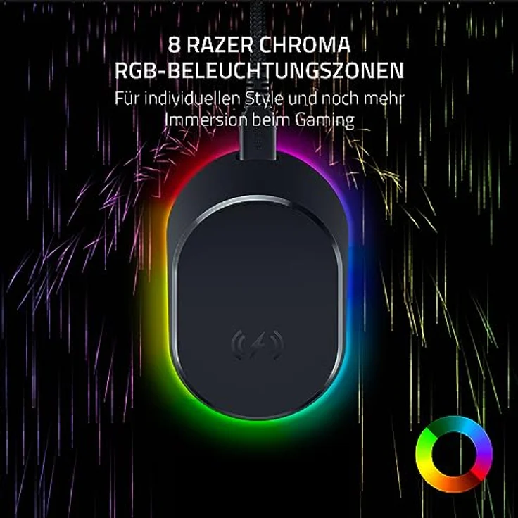Razer Mouse Dock Pro & Charging Puck - (Magnetische drahtlose Ladestation, Hyperspeed 4K, 8 RGB Chroma Beleuchtung & Modul für kompatible Mäuse) - Schwarz, RZ81-01990100-B3M1 – Bild 4