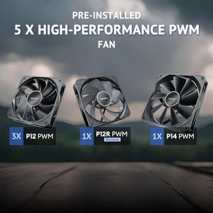 Antec GEH Antec Flux Midi Tower schwarz Retail, PC-Gehäuse mit multidirektionalem Entlüftungsdesign und Unterstützung für bis zu 9 Lüfter – Bild 5