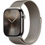 Apple Watch Series 10, 46 mm, GPS + Cellular, Titangehäuse Natur, Milanaise Armband Natur, M/L