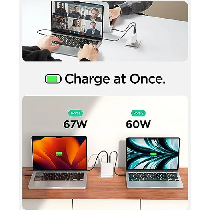 Spigen GaN III 1402, 140W Dual USB-C Wandladegerät für MacBook Pro 16/14/13, iPad, iPhone 15/14/13, Fast Charging, 2 Ports, Universelle Kompatibilität, Sicherheitsstandard – Bild 4