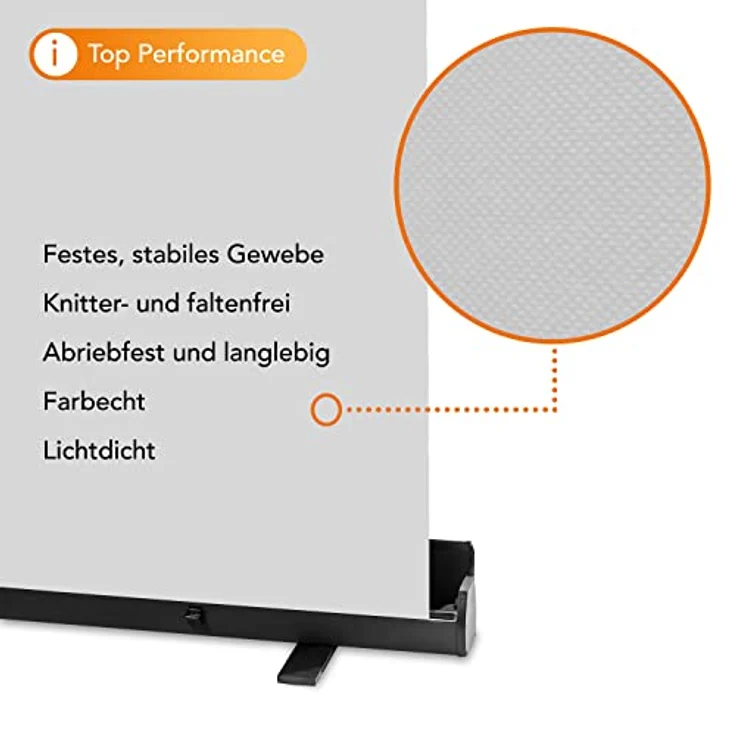 Walimex pro Roll-up Panel Hintergrund grau 210x220 (220 cm, 226 cm), Selbst stehender Hintergrund mit pneumatischem Spannmechanismus, Blau – Bild 5