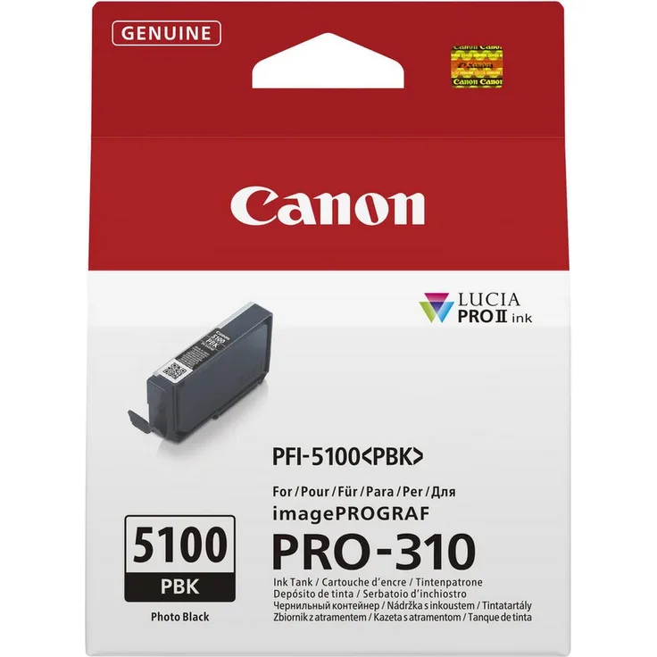 Canon PFI-5100 PBK Tintenpatrone, schwarze Druckerpatrone für professionelle Drucker