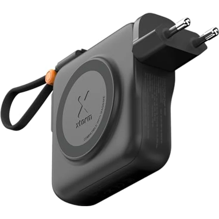 Xtorm TravelPro 30W 3-in-1 MagSafe Powerbank, 10.000 mAh, schwarz, mit integriertem Reiseadapter und zwei USB-C-Kabeln – Bild 3
