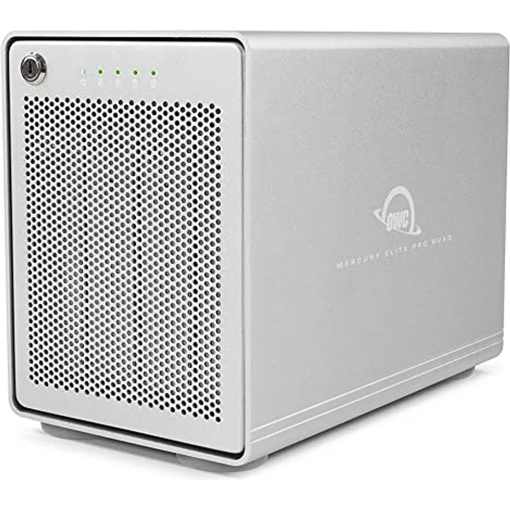 OWC Mercury Elite Pro Quad (16,0 TB) - Externes Speichergehäuse mit Vier Einschüben mit SoftRAID XT, RAID 0/1/4/5/1+0, 4 TB HDD, 7.200 RPM