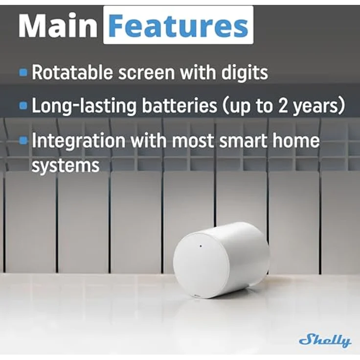Shelly Blu TRV & Shelly Blu Gateway Gen3 - Thermostatisches Heizkörperventil, Bluetooth-Drehventil mit Wi-Fi Verbindung, Steuerung über App, inkl. Bluetooth vers Wi-Fi Passerellen - Präzise Raumtemperaturregelung, Boost-Modus, Smarte Zeitplanung – Bild 3
