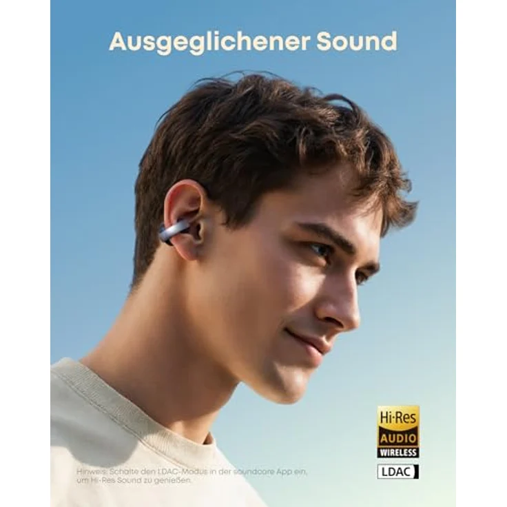 Anker soundcore AeroClip, Open-Ear Clip-Earbuds mit adaptivem Komfort, Gletscherblau – Bild 5