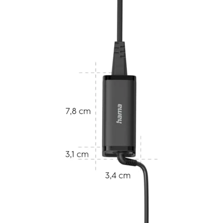 HAMA 200023 USB-C Notebook-Netzteil, 5-20V/65W mit GaN-Technologie, Schwarz – Bild 4