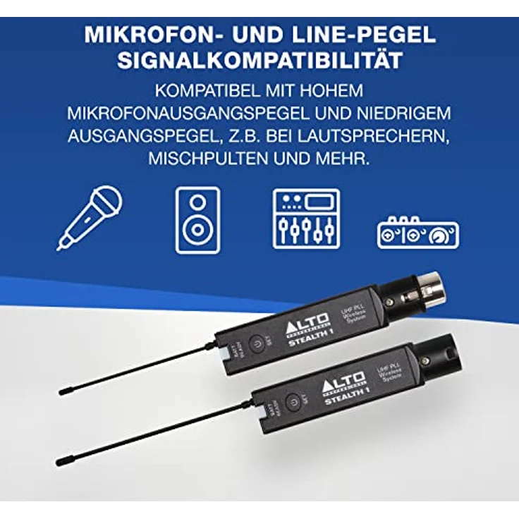 Alto Professional Stealth 1 - Mono UHF XLR drahtloses Audiosystem, Sender und Empfänger für aktive Lautsprecher, Mischpulte und dynamische Mikrofone – Bild 5