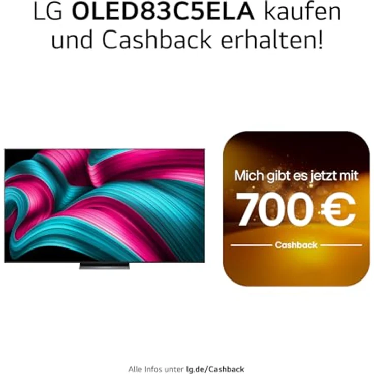 LG OLED83C5ELA, 83 Zoll 4K OLED evo AI TV mit α9 Gen8 Prozessor, Dolby Vision, Dolby Atmos, 120Hz (VRR bis 144Hz), webOS 25 – Bild 2