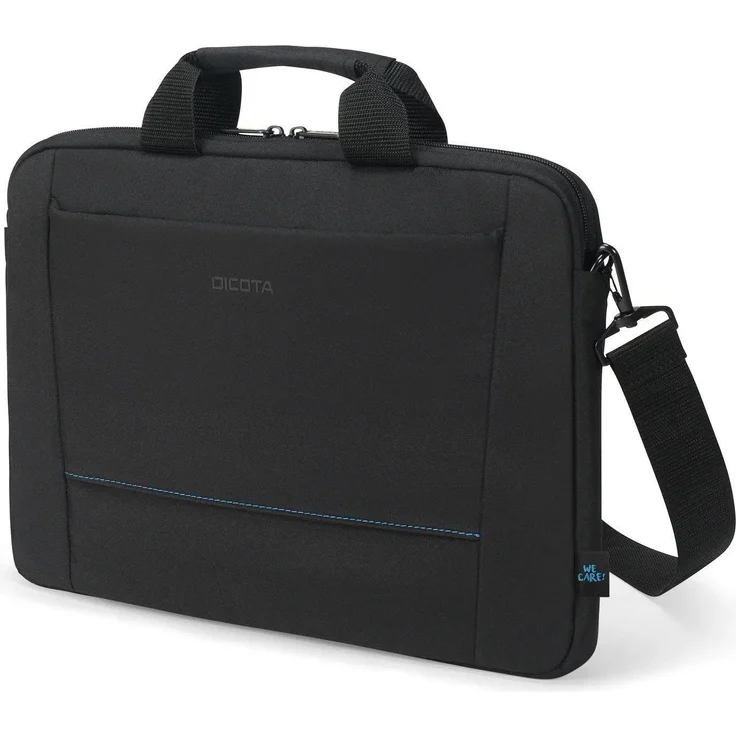 Dicota Slim Case TWO D3250602, Notebooktasche für Laptops bis 14 Zoll, umweltfreundliches 300D rPET Polyester, schwarz