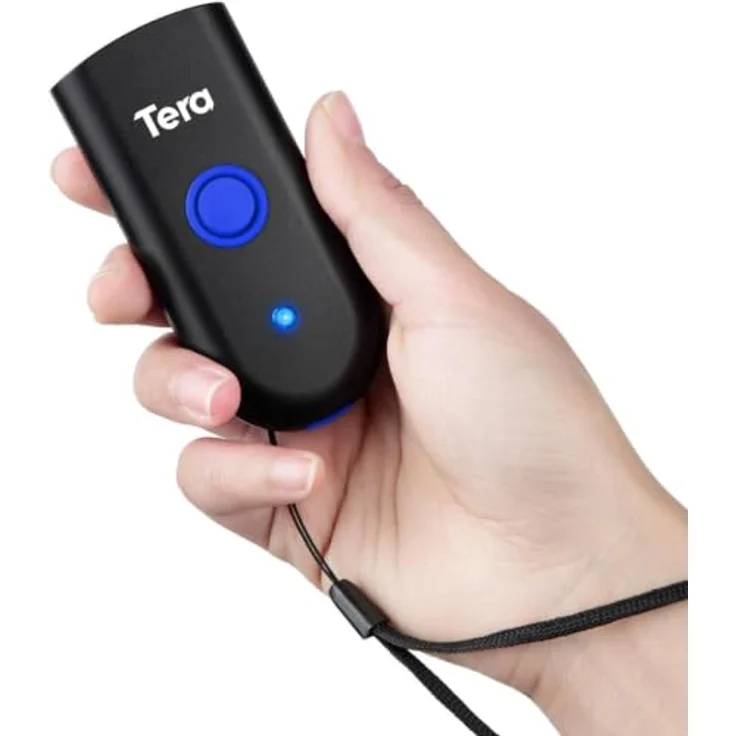 Tera Wireless Barcode Scanner 1D Laser Mini Pocket, wasserdichter 3-in-1 Scanner mit Bluetooth, USB, und tragbarem Design für iOS, Android und Windows, 1100L – Bild 1