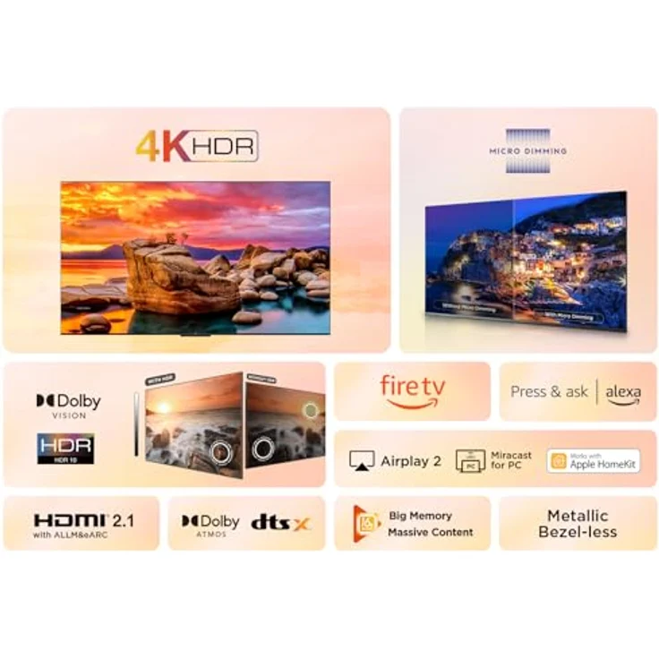 TCL 50PF650, 50 Zoll 4K UHD Smart TV mit Dolby Vision, Dolby Atmos, Alexa und Triple-Tuner – Bild 2