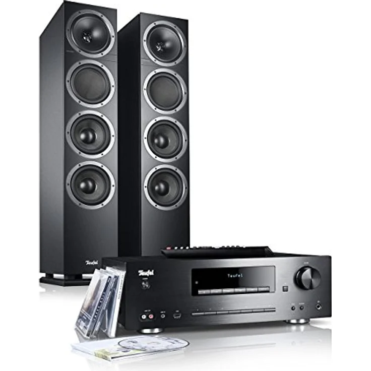 Teufel Theater 500 KOMBO Leistungsstarke Stereo-Anlage mit CD-MP3-Receiver Standlautsprecher Stereolautsprecher Schwarz – Bild 1