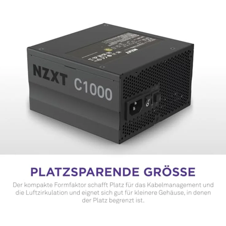 NZXT C1000 Gold (2022) - PA-0G1BB-EU - 1000 Watt Netzteil - 80 Plus Gold Zertifiziert - DC-DC Technologie - Semi Modular Design - Ummantelte Kabel - ATX Gaming Netzteil – Bild 5