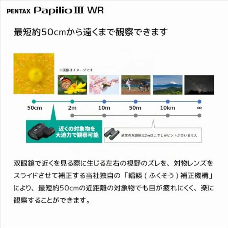 Pentax Papilio III WR, Fernglas mit 6,5-facher Vergrößerung und wetterfester Konstruktion für Nahaufnahmen – Bild 3