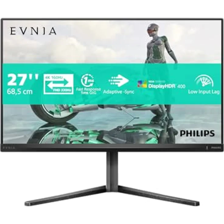 PHILIPS Evnia 27M2N3800A, 27 Zoll Ultra HD Gaming Monitor, 160 Hz, 0,5 ms MPRT, HDR400, G-Sync kompatibel, schwarz grau – Bild 2