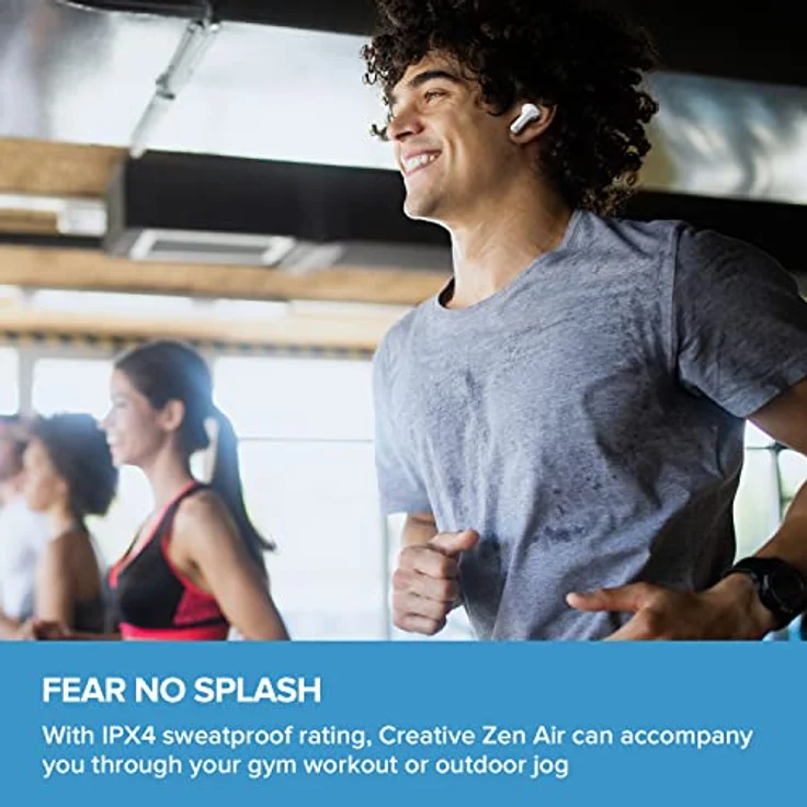 CREATIVE Zen Air Leichte, schweißbeständige True-Wireless In-Ear-Kopfhörer mit aktiver Geräuschunterdrückung, Bluetooth 5.0, IPX4, bis zu 6 Stunden pro Aufladung und 18 Stunden Gesamtspielzeit – Bild 4