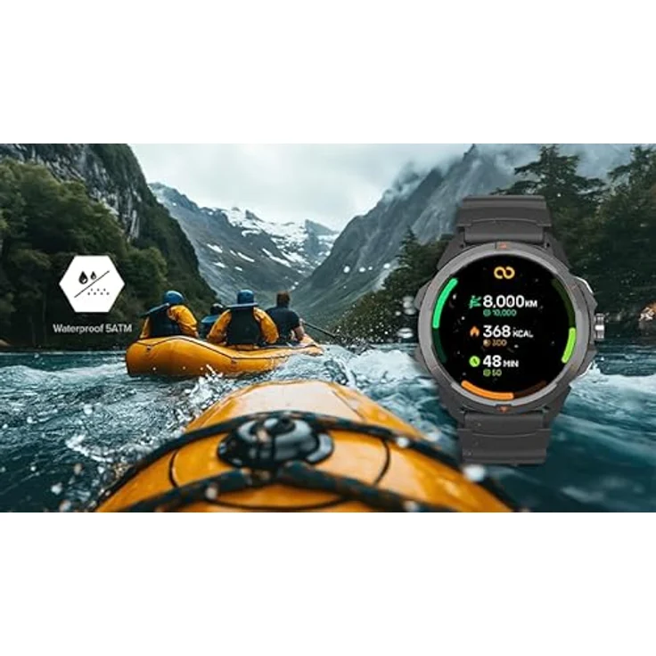 Hammer Sport-Smartwatch GPS 5 ATM Wasserdichtigkeit 14 Tage Akkulaufzeit Schwarz – Bild 5