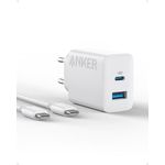 Anker 20W USB C Ladegerät, iPad Netzteil mit 150cm Kabel, USB-Schnellladenetzteil, dual-port, kompatibel mit iPhone 17/16/15 Series
