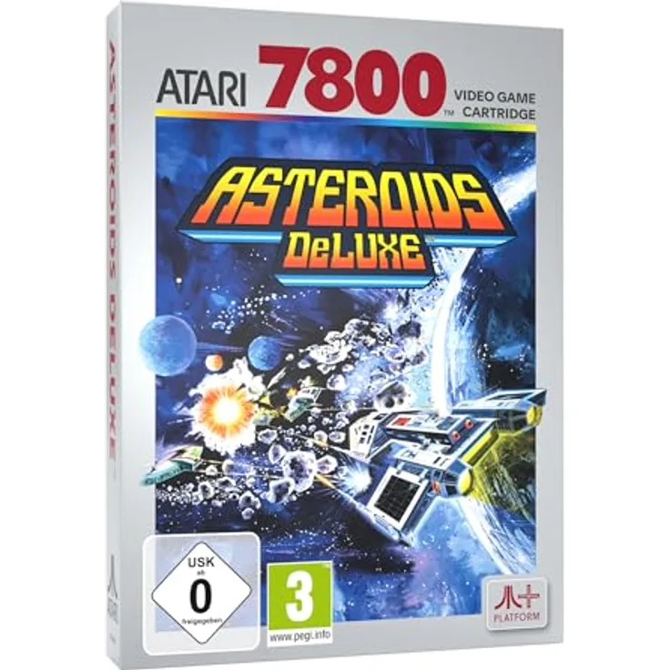 Atari Asteroids Deluxe (Atari 7800+) Cartridge, PC-Games - Photonenkanone, riesiges Asteroidenfeld, schwebende Trümmer