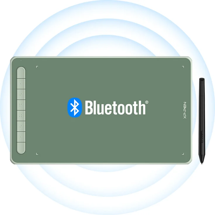 XP-Pen Deco LW 10 x 6 Zoll Grafiktablett mit Bluetooth, 8 Schnelltasten, X3 Elite Stift (Grün)