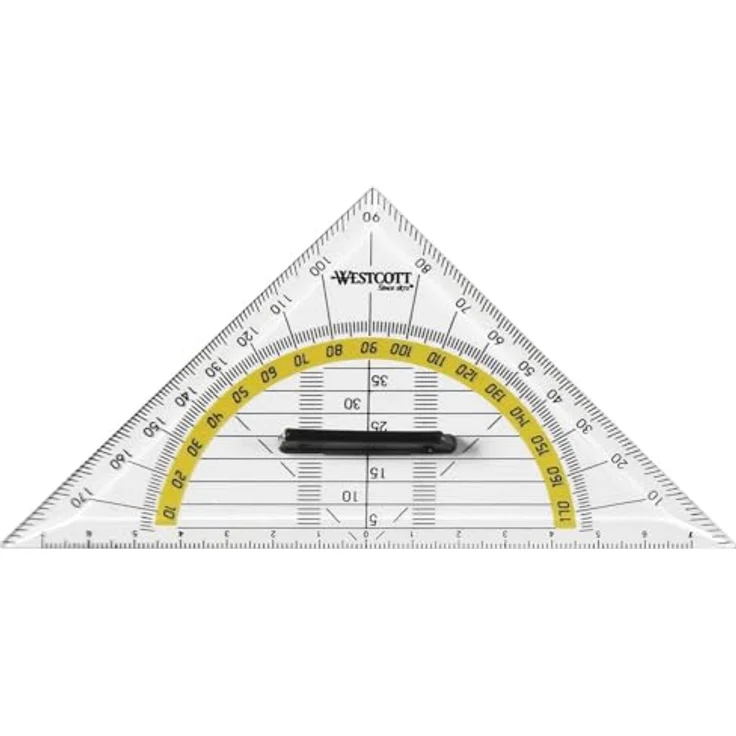 Westcott Geodreieck E-10133, 16 cm Hypotenuse, mit abnehmbarem Griff – Bild 2