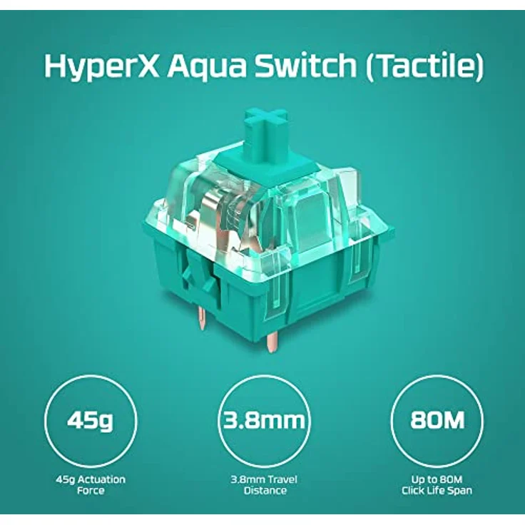 HyperX Alloy Origins PBT-Mechanische Gaming Tastatur, PBT Keycaps, Tastenkappen, RGB, Mechanische Switches, Schalter, kompakt, tragbar, Robustes Aluminiumgehäuse, Füße, Schwarz, One Size – Bild 4