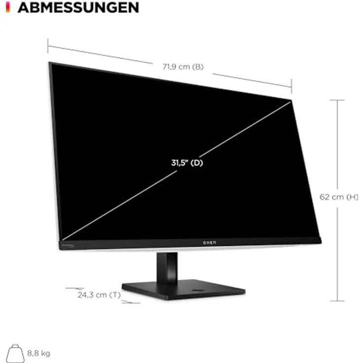 HP Omen Transcend Gaming-Monitor, QD-OLED, 4K UHD, 240 Hz, 31.5 Zoll, weiß – Bild 3