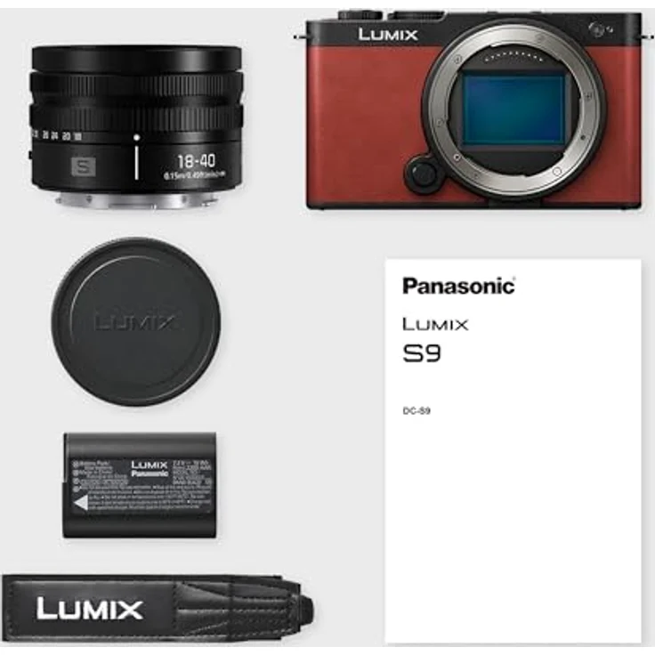 Panasonic Lumix DC-S9NE-K Vollformat Kamera, 6K/4K, 779-Punkt-PDAF, Bildstabilisierung, LUT's, 180°-Flexibler-Monitor, 5 GHz WLAN, Rot, mit Objektiv S-R1840E – Bild 4