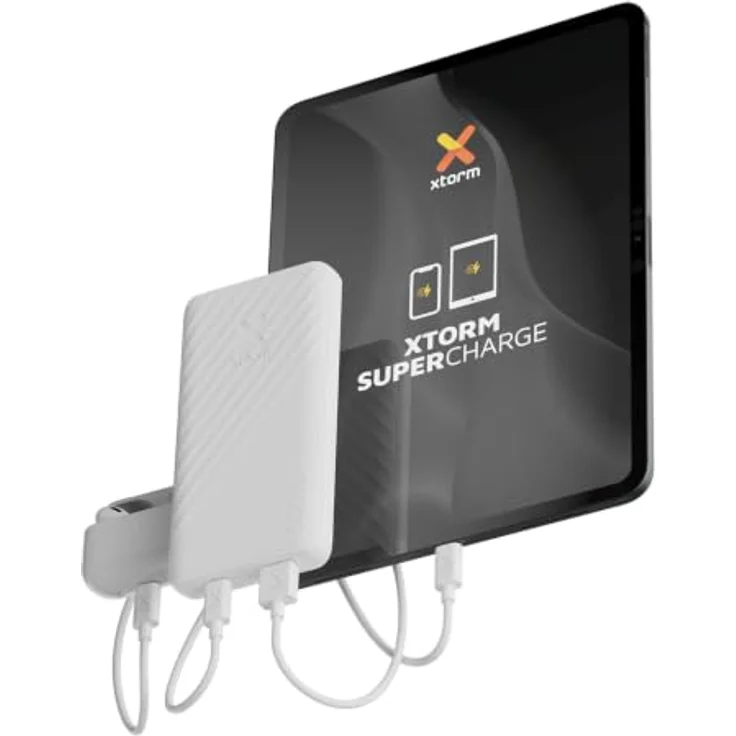 Xtorm Go2 Evolution Powerbank, 10.000mAh, 1x USB-A, 1x USB-C, Schnelllader für Samsung und iPhone, Ice White – Bild 3