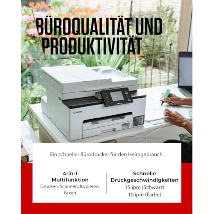 Canon MAXIFY GX2051, 4 in 1 Tintenstrahl-Multifunktionsdrucker mit Duplex-Funktion, WLAN und 6,7 cm Touchscreen, weiß – Bild 4