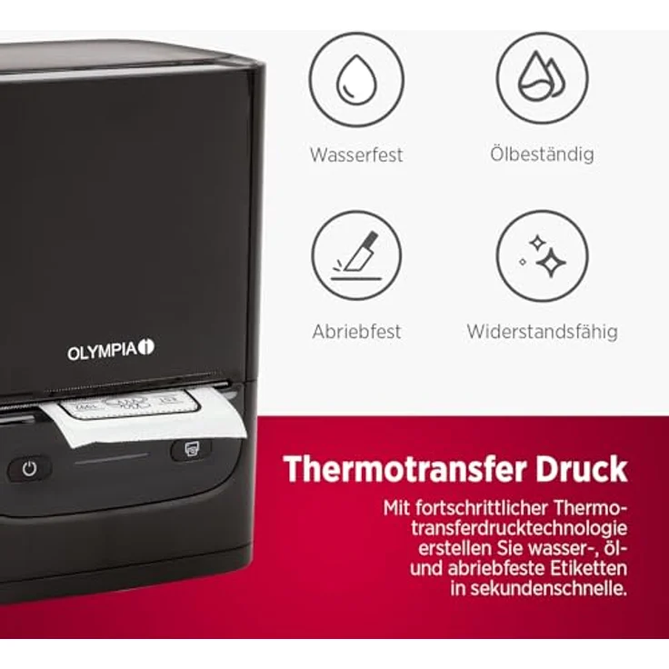 Olympia Label printer PM220, tragbarer Etikettendrucker mit verstellbarer Etikettenbreite, schwarz – Bild 3