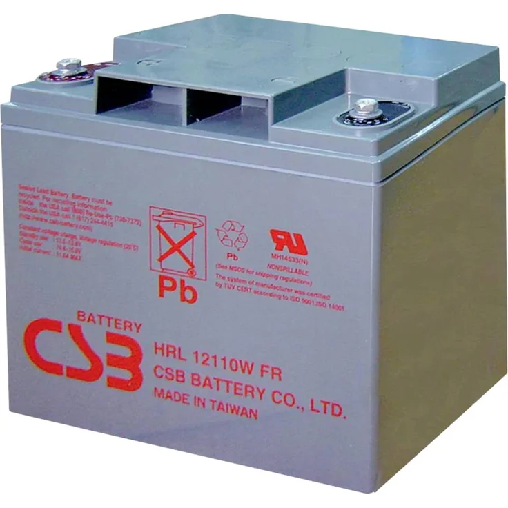 CSB Battery HRL 12110W-FR, Hochleistungs-Bleiakku 12V 28Ah AGM für USV-Anlagen, kompakt (B x H x T) 166 x 175 x 125mm