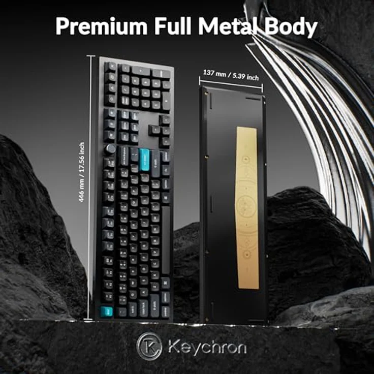 Keychron Q6 Ultra 8K Wireless Mechanische Tastatur QWERTY US - Silk POM Switch Brown, Aluminiumrahmen, RGB-Hintergrundbeleuchtung, Hot-Swappable, 4000 mAh Akku – Bild 6