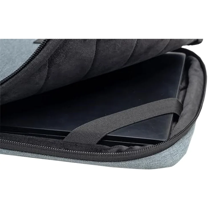Exacompta Laptophülle business (14.02"), Notebooktasche mit Schaumstoffpolsterung und einziehbarem Griff, Grau – Bild 4
