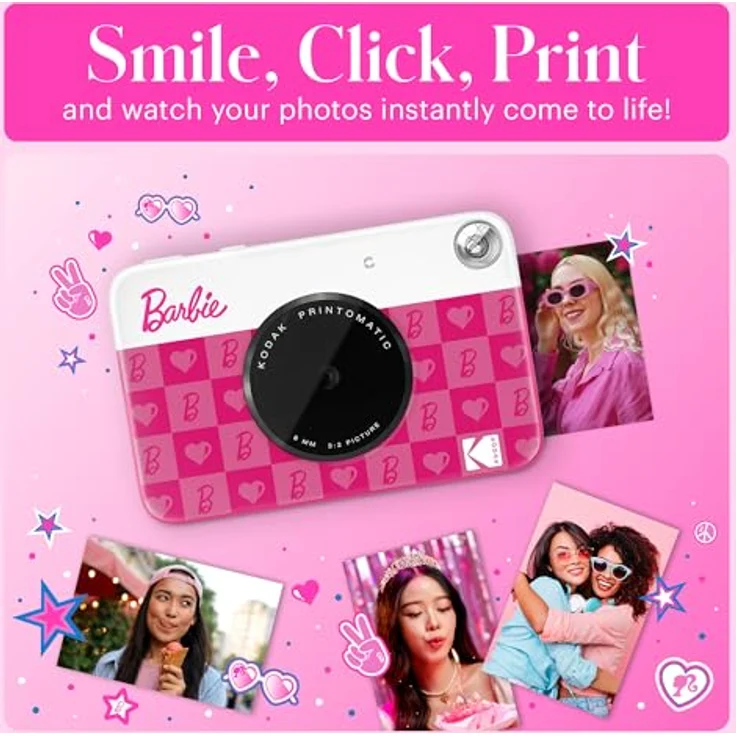 KODAK Barbie x Kodak Printomatic Digitale Kamera – 5MP Tragbare Barbie Kamera Drucken Bunte 2x3” Selbstklebende Fotos – Ikonischer Stil – Bild 5