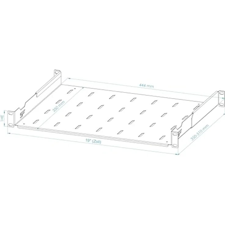 Stalflex 19 Zoll Server Netzwerkschrank 1U 350mm, Hochbelastbarer Stahl, Belüftetes Rackmontage Kragarmtablett, Universell Einstellbar, 19 Zoll Fachboden – Bild 4