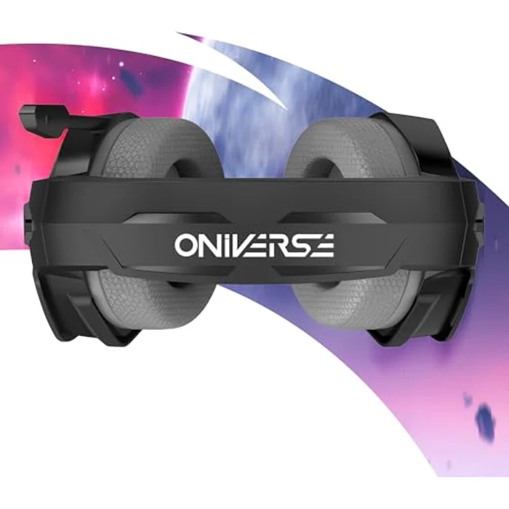 Oniverse Gaming-Headset Nebula (Infinite) mit verstellbarem Mikrofon, LED, Lautsprecher 50 mm, Ohrpolster aus atmungsaktivem Stoff – kabelgebundenes Gaming-Headset, schwarz – Bild 4
